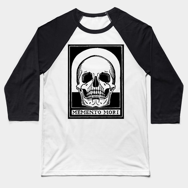 Memento Mori - "Remember Death" Baseball T-Shirt by metaphysical